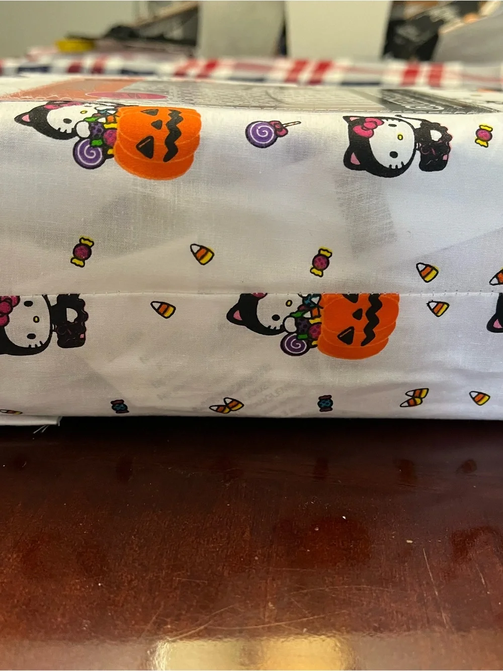 Hello Kitty Halloween Queen Sheet Set - White with Orange & Pink Accents
